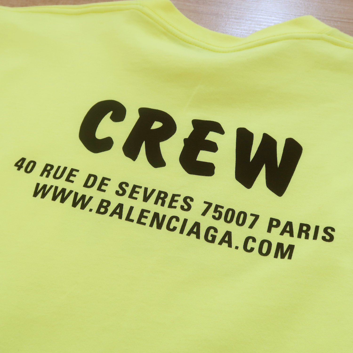 Balenciaga Yellow Crew Slogan Print T-shirt XS