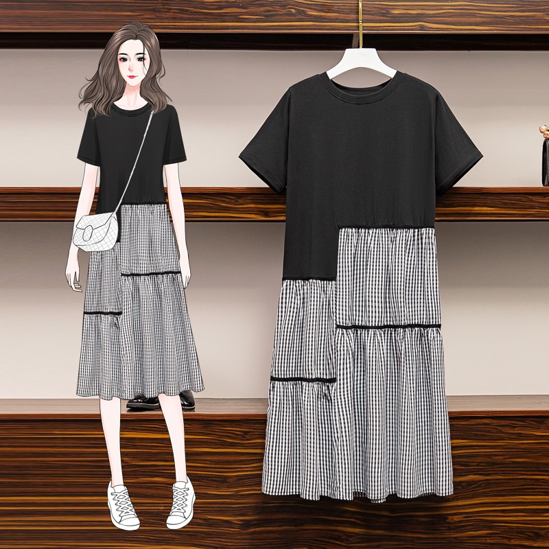 เดรสแขนสั้น มีไซส์ L-4XLอก 38-47 นิ้ว ใส่ได้ทั้งสาวหุ่นดีน่ารักจนถึงสาวอวบพลัสไซส์