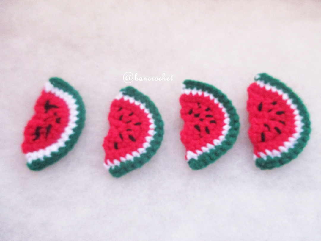 แตงโมถักโครเชต์ watermelon fruit crochet