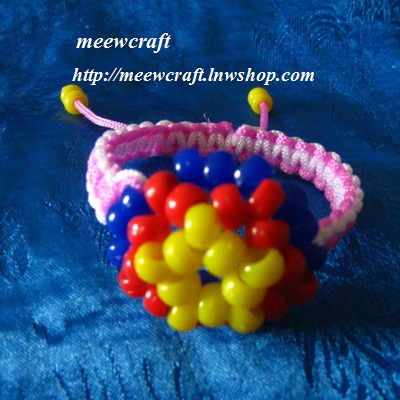 สร้อยข้อมือเชือกร่มแบบเลื่อนได้#Bra062 size8"