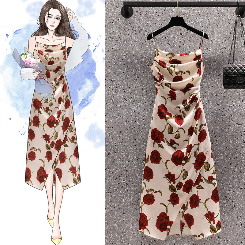 เดรสคนอ้วน เดรสสาวอวบ ชุดเดรสคนอ้วนวัยรุ่น แขนกุด ลายดอกไม้ BY PLUS SIZE Girl