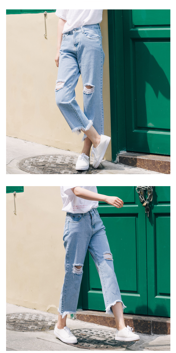 กางเกงยีนส์ แต่งขาดๆ แนวๆ เท่ๆ พร้อมส่ง same pic