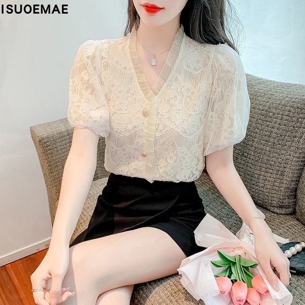 เสื้อลูกไม้ แขนสั้น