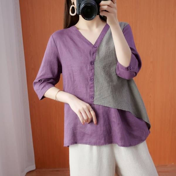 เสื้อลินิน เสื้อผ้าฝ้ายลินิน เสื้อเชิ้ตผ้าลินิน BY Zimo