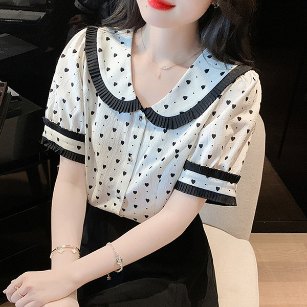 เสื้อลูกไม้ แขนสั้น