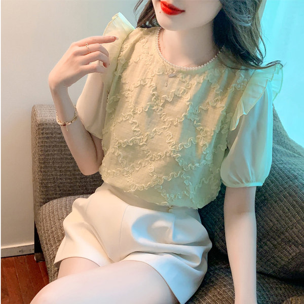 เสื้อลูกไม้ แขนสั้น