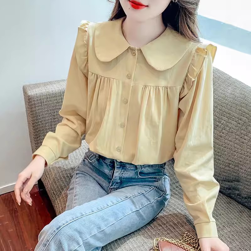 เสื้อเชิ้ตผู้หญิงแขนยาว เสื้อเชิ้ตผู้หญิงใส่ทํางาน 390 บาทต่อชิ้น ฟรีค่าจัดส่ง