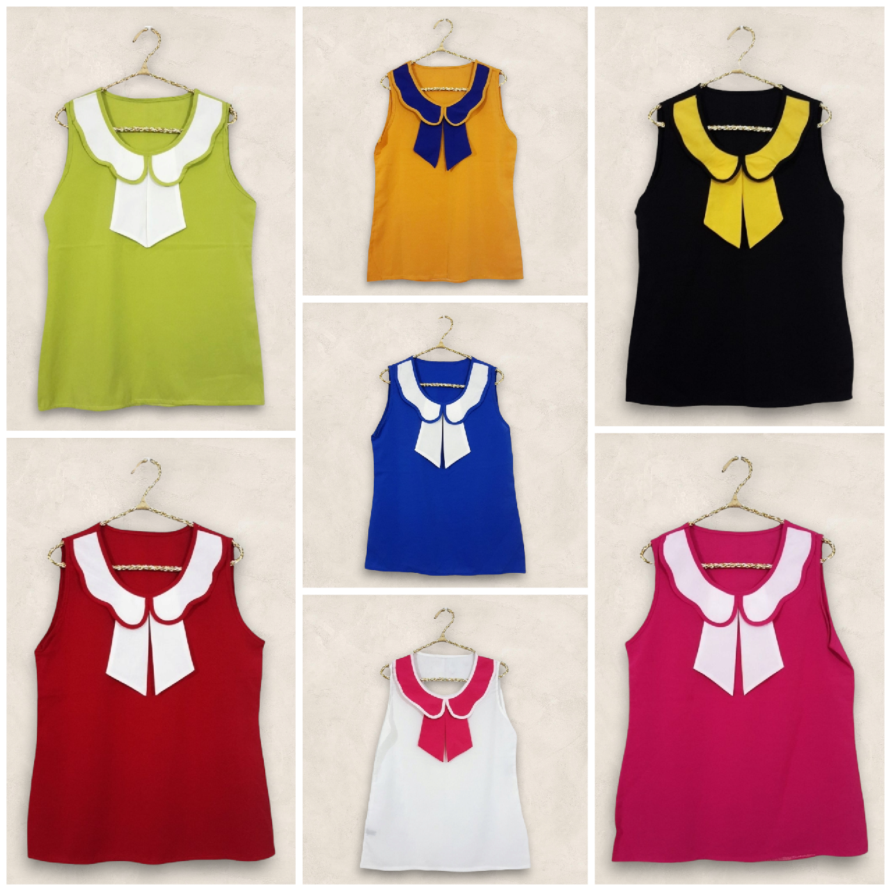 Blouse1760 เสื้อแฟชั่นสีพื้นคอบัวแต่งโบว์ ผ้าชีฟองเนื้อหนาเรียบสวย งานน่ารักใส่เที่ยว/ใส่ทำงานได้ แมทช์กับกางเกงหรือกระโปรงได้หลายแบบ