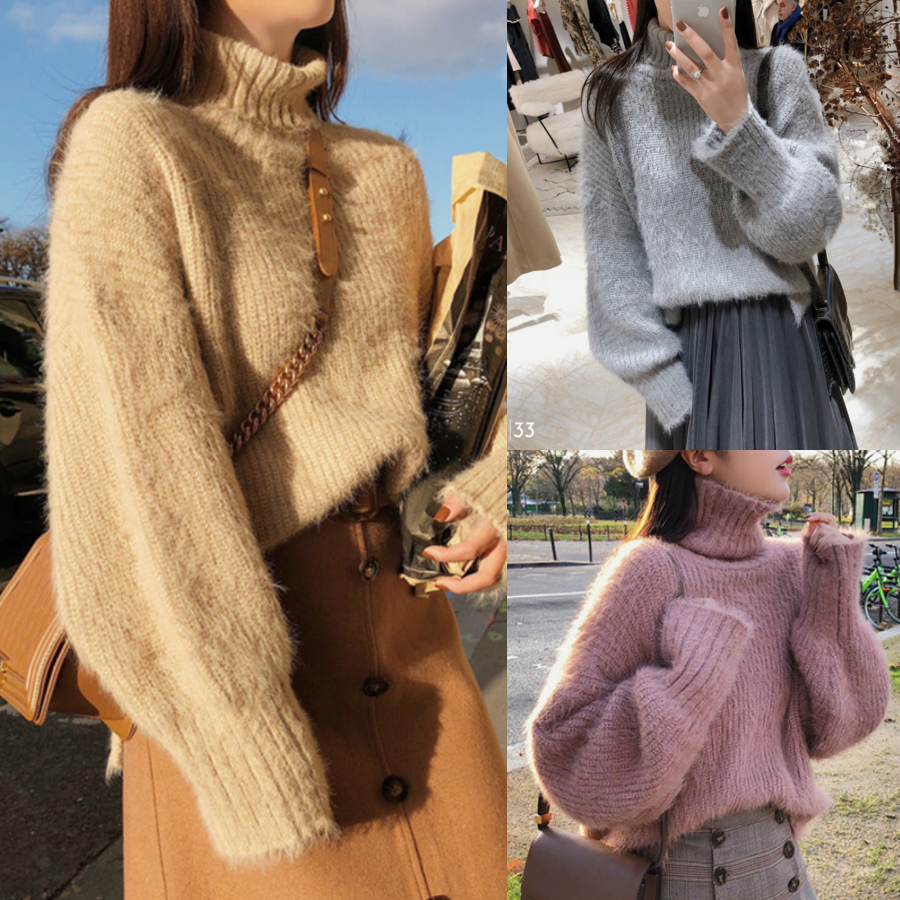 ผ้านุ่มมาก Sweater เสื้อสเวทเตอร์ไหมพรม คอเต่า งานดี ไหมพรมเนื้อดี สายเกาหลีห้ามพลาดน้าาา freesize