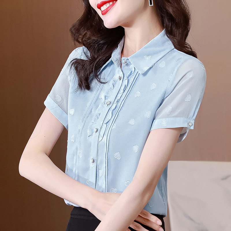 เสื้อชีฟอง เสื้อแฟชั่นสุภาพสตรีวัยผู้ใหญ่ มีไซต์ อก34นิ้ว-43นิ้ว