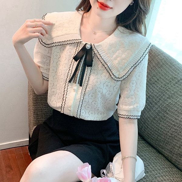เสื้อลูกไม้ แขนสั้น