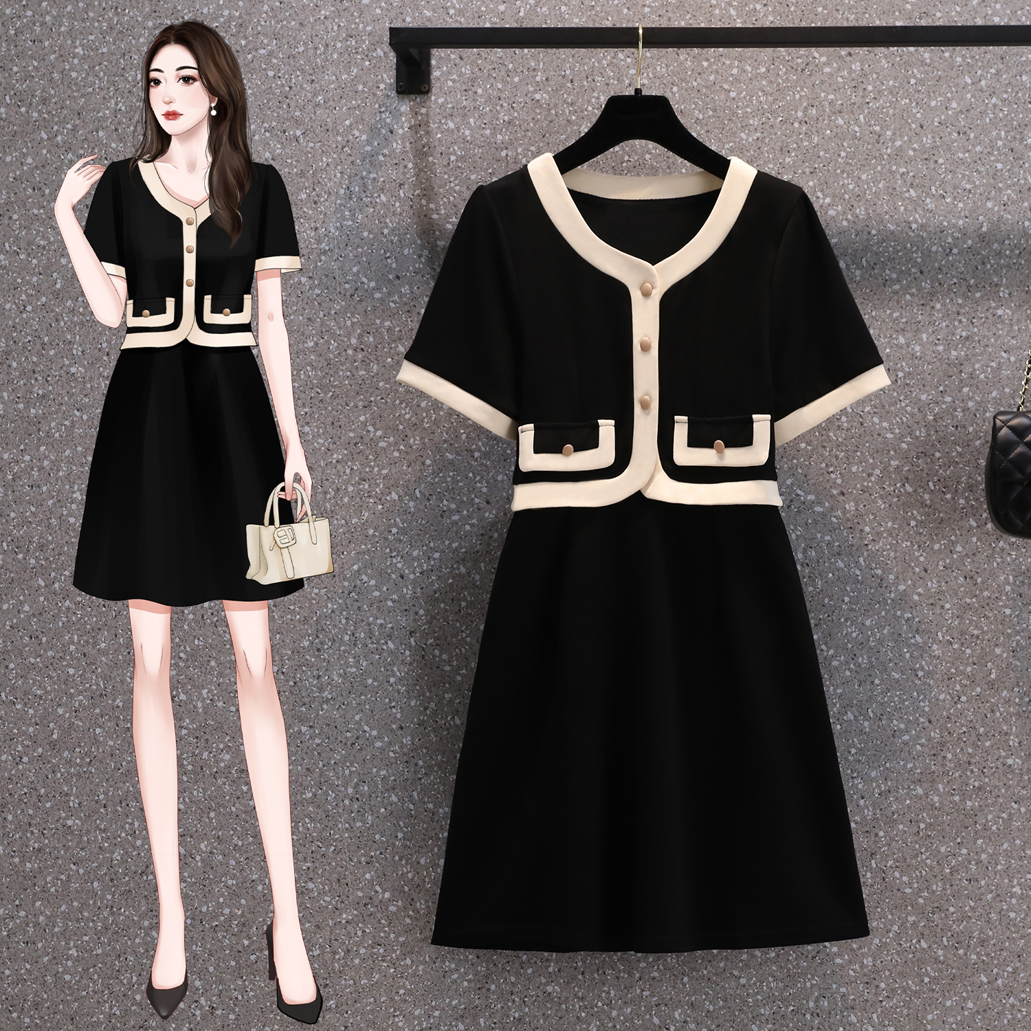 เดรสแขนสั้น มีไซส์ L-4XLอก 38-47 นิ้ว ใส่ได้ทั้งสาวหุ่นดีน่ารักจนถึงสาวอวบพลัสไซส์ จัดส่งฟรี! ทักแชทสั่งซื้อ