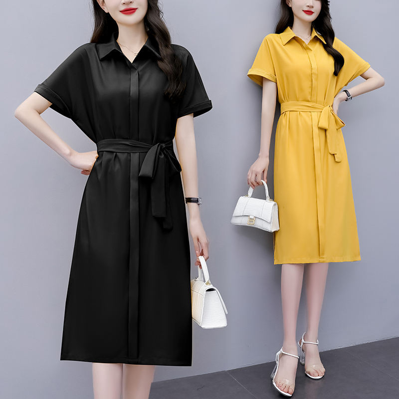 เดรสแขนสั้น มีไซส์ L-4XLอก 38-47 นิ้ว ใส่ได้ทั้งสาวหุ่นดีน่ารักจนถึงสาวอวบพลัสไซส์