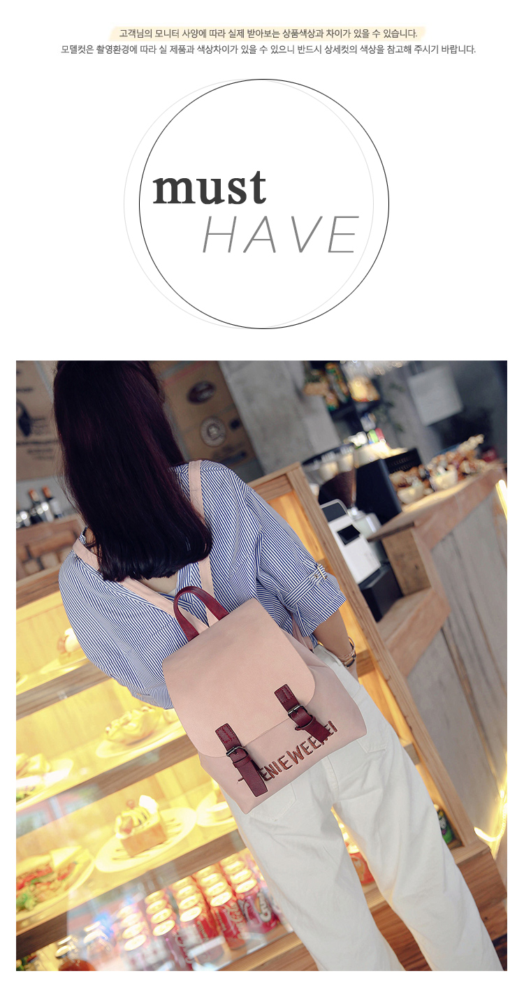 กระเป๋าเป้ สไตล์เกาหลี ลายปัก ทรงน่ารัก สีชมพู หนังนิ่ม พร้อมส่ง pink