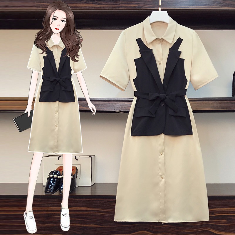 เดรสแขนสั้น มีไซส์ L-4XLอก 38-47 นิ้ว ใส่ได้ทั้งสาวหุ่นดีน่ารักจนถึงสาวอวบพลัสไซส์