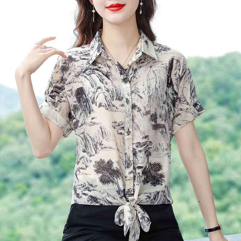 เสื้อชีฟอง เสื้อแฟชั่นสุภาพสตรีวัยผู้ใหญ่ มีไซต์ อก34นิ้ว-43นิ้ว