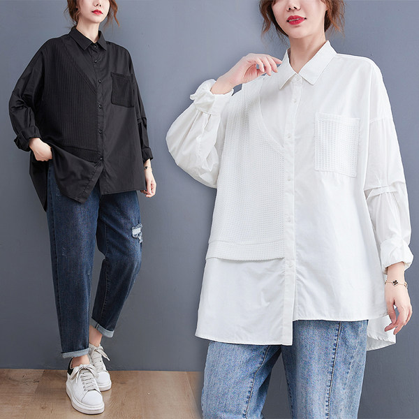 เสื้อลินินคนอ้วน เสื้อทีเชิ้ตคนอ้วนผู้หญิง เสื้อทีเชิ้ตตัวใหญ่ By Literary Plus size
