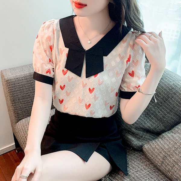 เสื้อลูกไม้ แขนสั้น