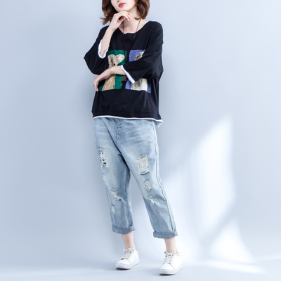เสื้อOVERSIZE ใส่ตั้งแต่สาวผอม-สาวอวบ น้ำหนักตัว50-100กิโลกรัม