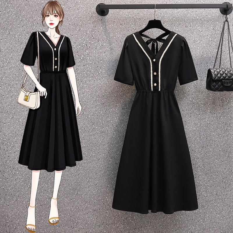 เดรสแขนสั้น มีไซส์ L-4XLอก 38-47 นิ้ว ใส่ได้ทั้งสาวหุ่นดีน่ารักจนถึงสาวอวบพลัสไซส์