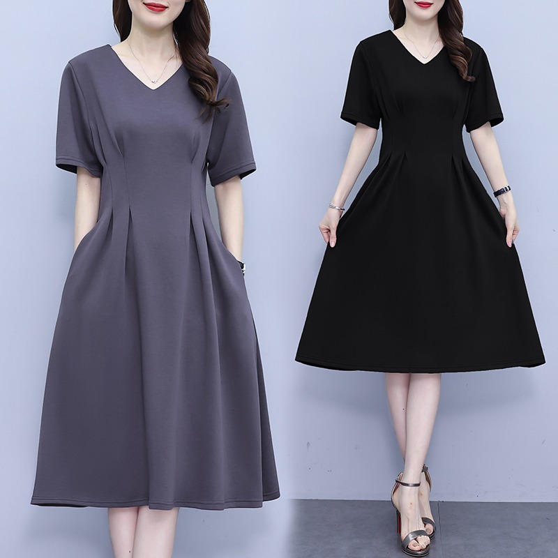 เดรสแขนสั้น มีไซส์ L-4XLอก 38-47 นิ้ว ใส่ได้ทั้งสาวหุ่นดีน่ารักจนถึงสาวอวบพลัสไซส์ จัดส่งฟรี! ทักแชทสั่งซื้อ