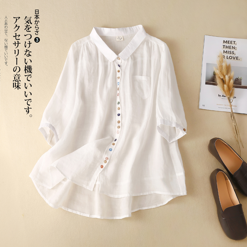 เสื้อลินิน เสื้อผ้าฝ้ายลินิน เสื้อเชิ้ตผ้าลินิน BY Zimo