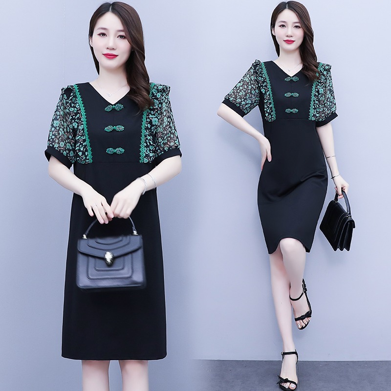 เดรสแขนสั้น มีไซส์ L-5XLอก 38-48 นิ้ว ใส่ได้ทั้งสาวหุ่นดีน่ารักจนถึงสาวอวบพลัสไซส์