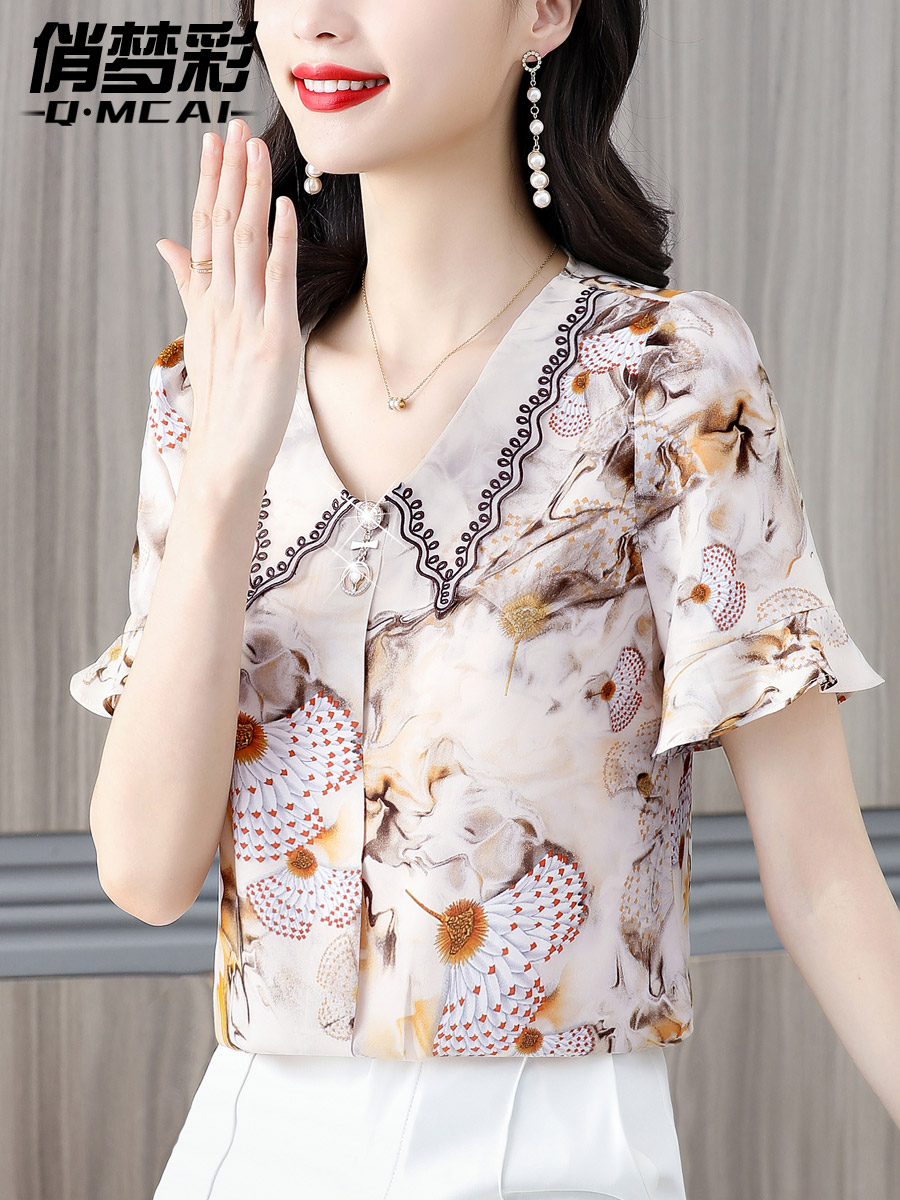 เสื้อชีฟอง เสื้อแฟชั่นสุภาพสตรีวัยผู้ใหญ่ มีไซต์ อก34นิ้ว-43นิ้ว