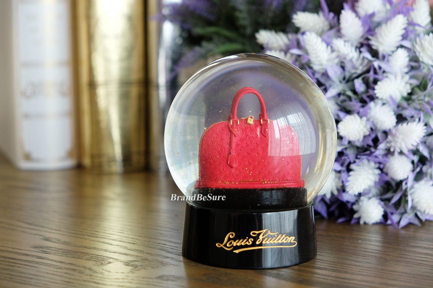 Louis Vuitton Red / Black Alma Paperweight Snow Dome