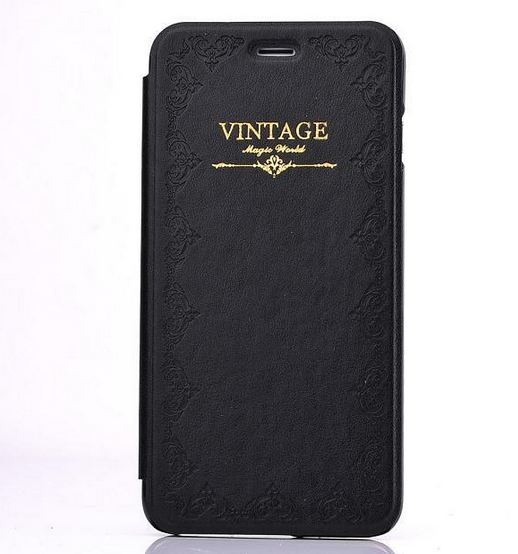 เคสหนัง เคส iPhone 6 4.7 สไตล์ วินเทจ สีดำ สุดคลาสสิค เรียบหรู เหมาะสำหรับ ผู้บริหาร เคสหนัง แบบพับ ตั้ง Iphone ได้ ของขวัญให้แฟนสุดเก๋ 198616
