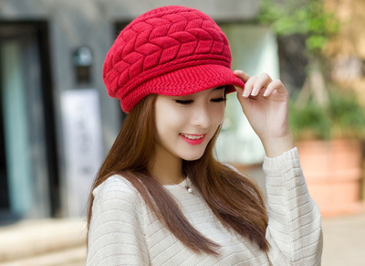 หมวกกันหนาว หมวกไหมพรมกันหนาวผู้หญิง ด้านในบุขนอุ่น แบบหวานๆ น่ารัก มีหลายสีให้เลือก พร้อมส่งจ้า