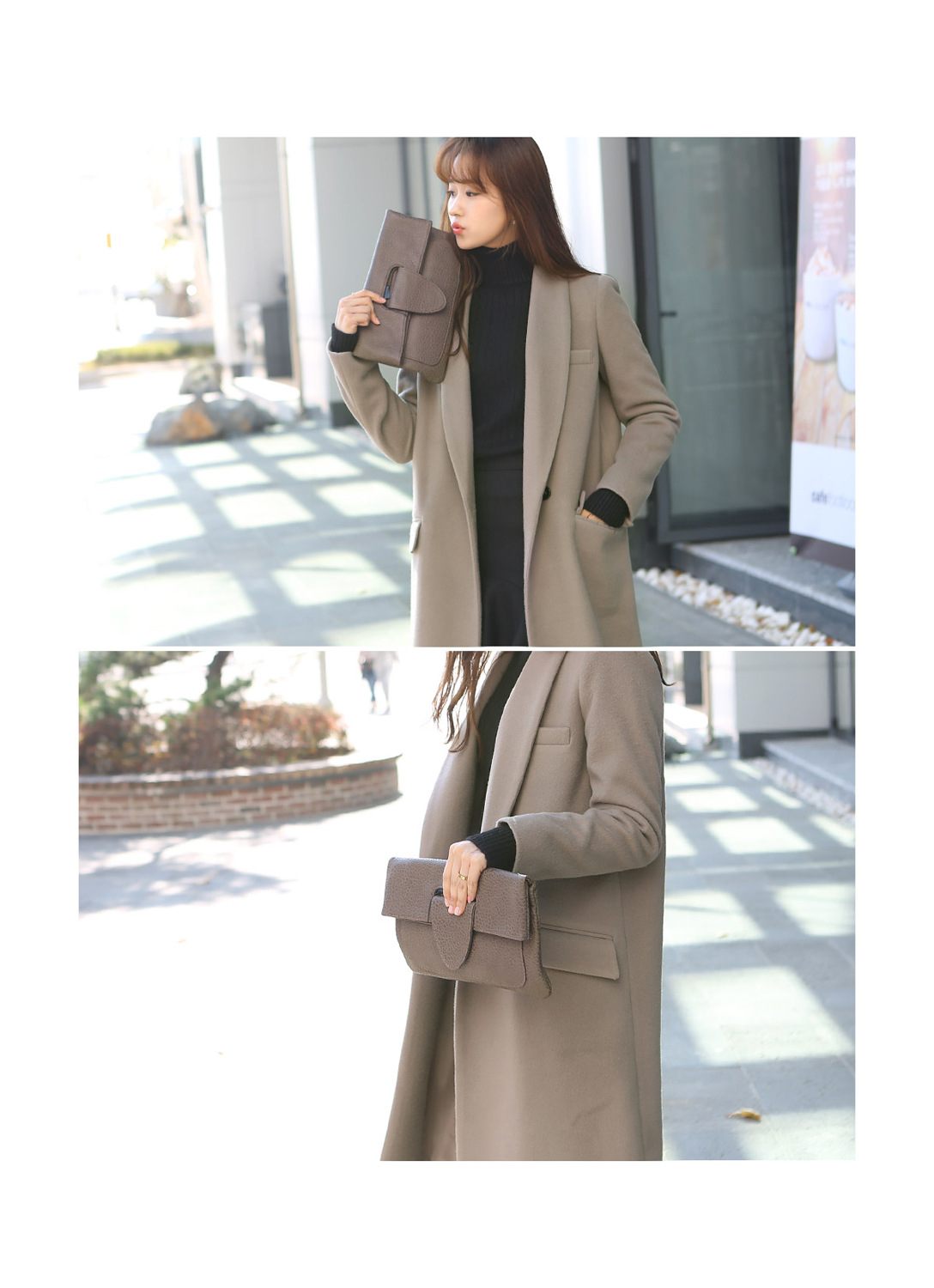 OverCoat เสื้อโค้ทกันหนาวตัวยาว สีเทา งานดี ผ้าวูลเนื้อดีเรียบไม่เป็นขุย บุซับในกันลมอย่างดี พร้อมส่ง สีเทา