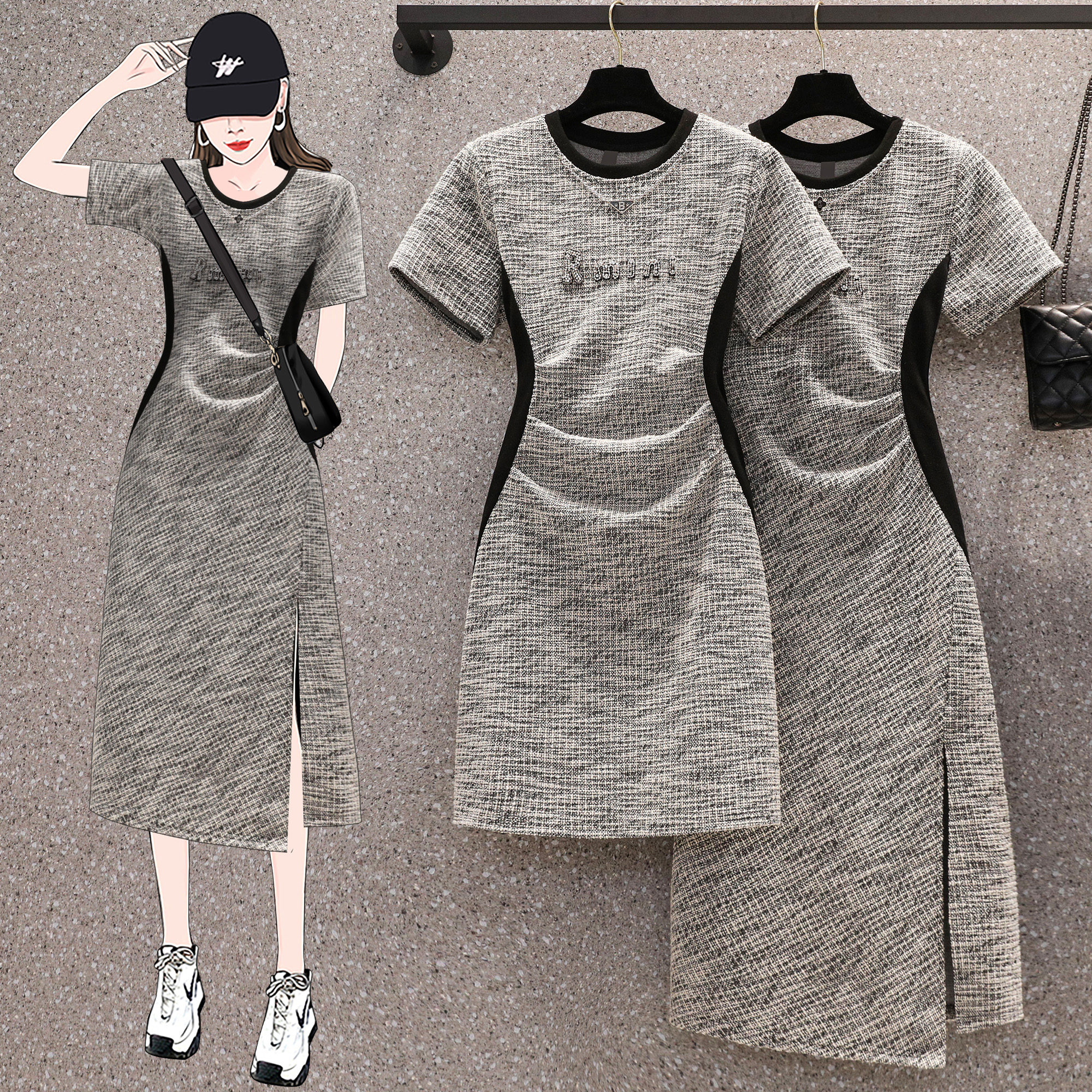 เดรสแขนสั้น มีไซส์ L-4XLอก 38-47 นิ้ว ใส่ได้ทั้งสาวหุ่นดีน่ารักจนถึงสาวอวบพลัสไซส์ จัดส่งฟรี! ทักแชทสั่งซื้อ
