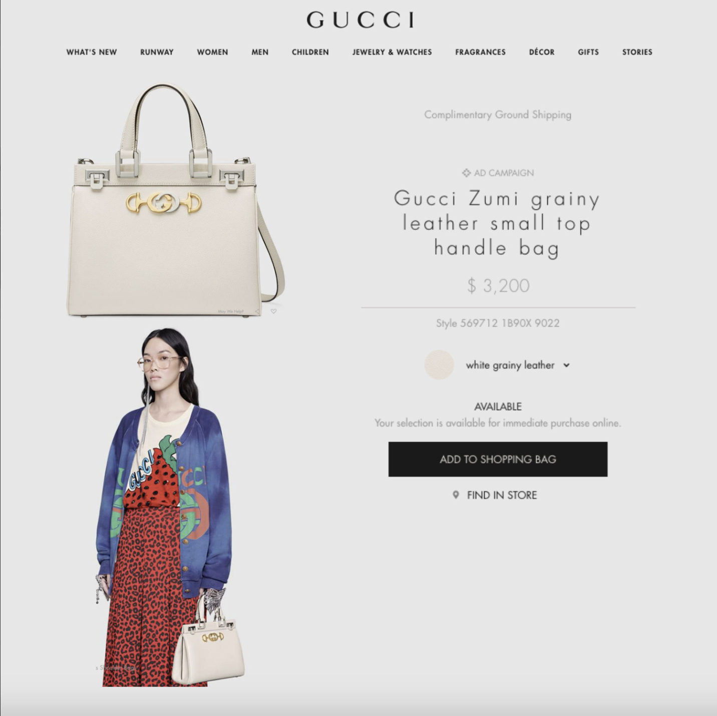Gucci Green Grain Calfskin Zumi Top Handle Bag