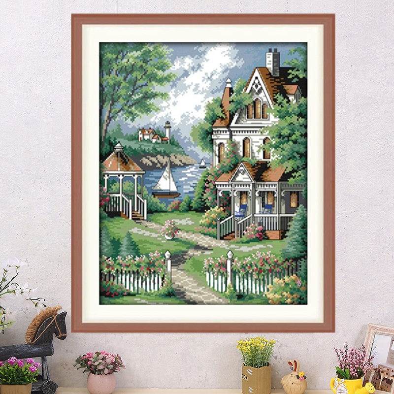 ชุดปักครอสติช รูปบ้าน สอบถามขนาดและสั่งซื้อได้ที่ LINE