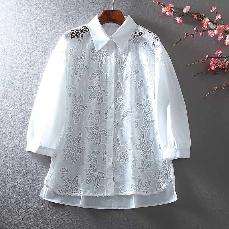 เสื้อลินิน เสื้อผ้าฝ้ายลินิน เสื้อเชิ้ตผ้าลินิน ปักลายสวยๆด้วยด้าย สไตล์VINTAGE BY Dreamroom