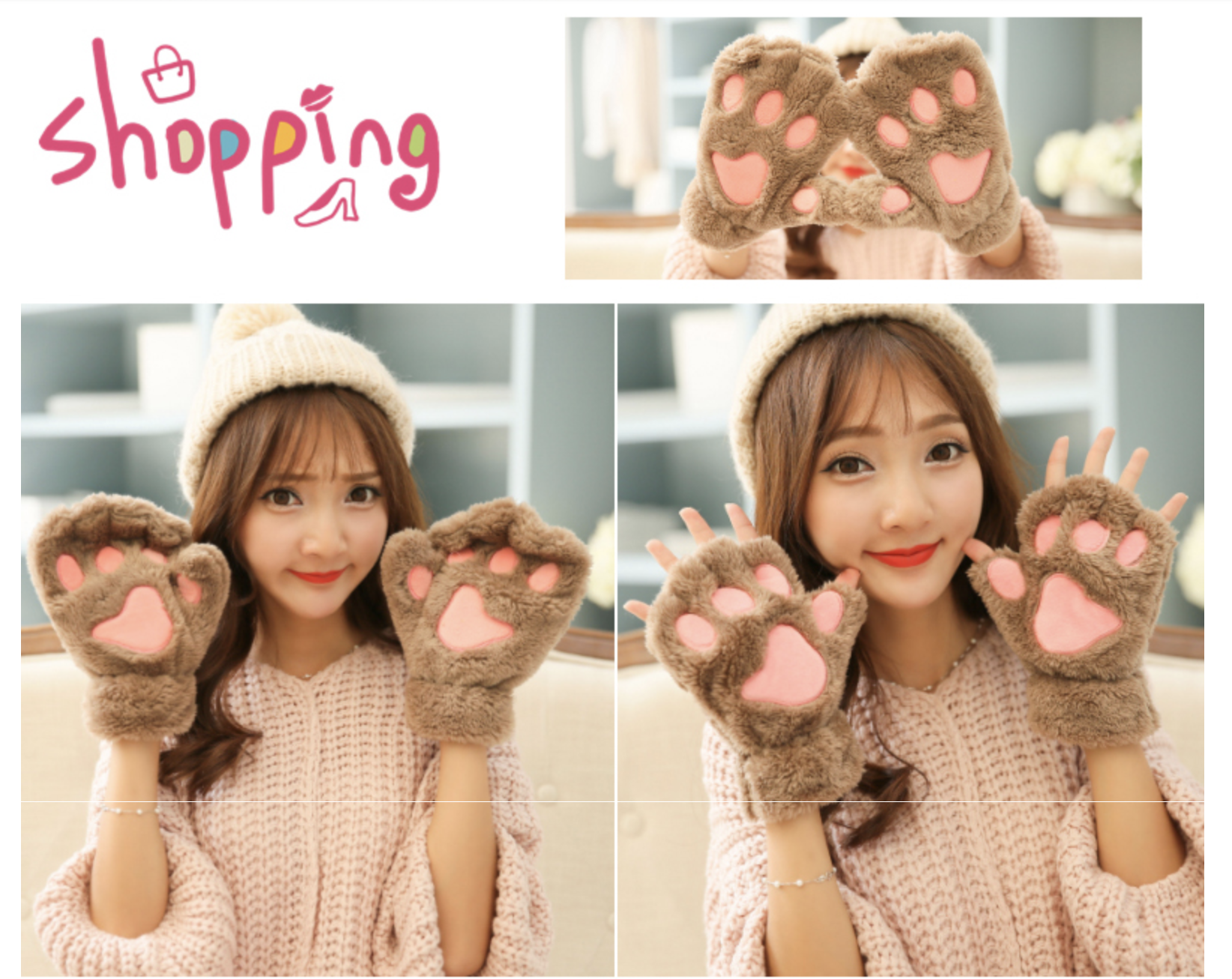 ถุงมือกันหนาว ขนแมวนุ่มๆ ใครชอบแนวแบ๊วๆ ห้ามพลาด