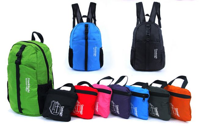 กระเป๋าเป้สะพายหลัง กระเป๋า backpack เดินป่า ท่องเที่ยว วัสดุ Nylon กันน้ำ ดีไซน์สีสันสดใส พับเก็บได้ กระเป๋าเป้ใส่เสื้อผ้า ราคาถูกมาก 128086