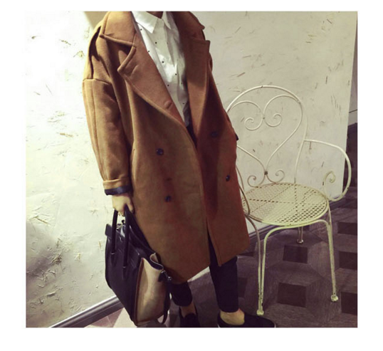 OverCoat เสื้อโค้ทกันหนาว ทรงยาวโอเวอร์ สีน้ำตาล งานดี ผ้าวูลเนื้อหนา บุซับในกันลม พร้อมส่ง same pic