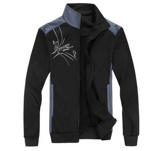 แจ็คเก็ต เสื้อผู้ชายแขนยาว เสื้อคลุม ใส่เล่นกีฬา Jacket ใส่เข้ายิม แบบ เท่ ๆ สีดำ ซิปหน้า เสื้อคลุม แขนยาว ใส่เล่นกีฬา ไป ฟิตเนส เท่ ๆ 864901
