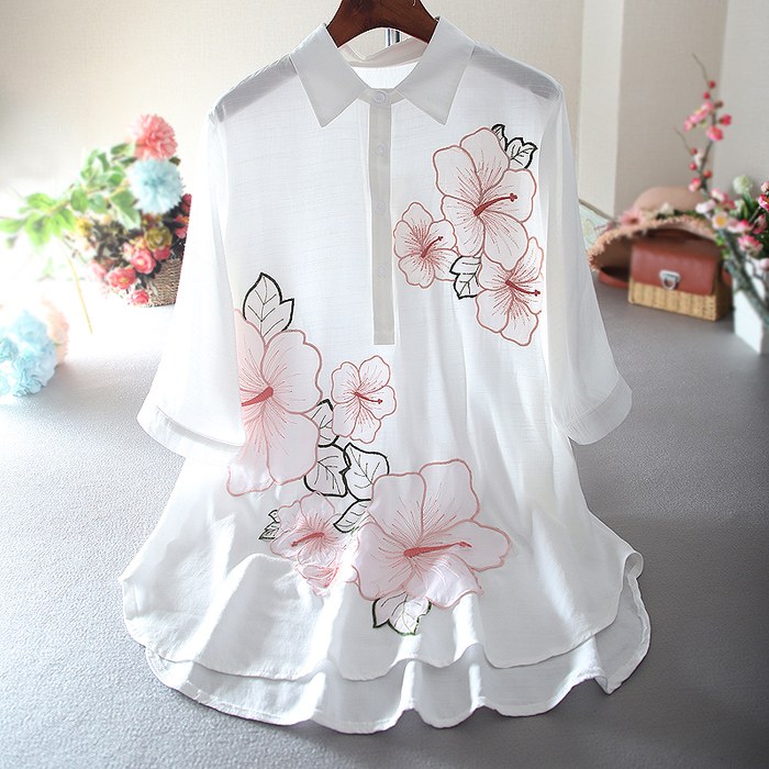 เสื้อลินิน เสื้อผ้าฝ้ายลินิน เสื้อเชิ้ตผ้าลินิน ปักลายสวยๆด้วยด้าย สไตล์VINTAGE BY Dreamroom