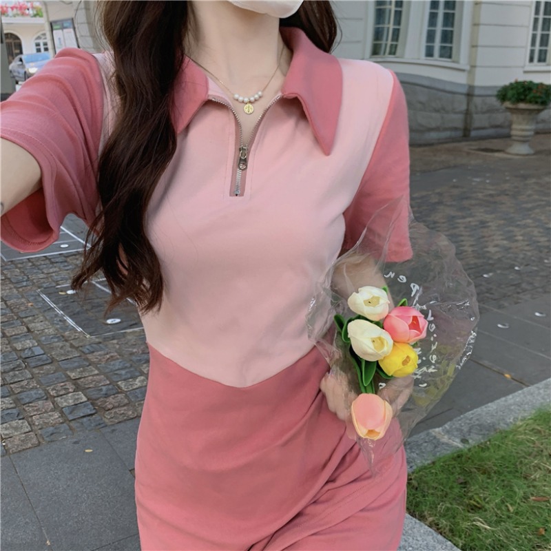 เดรสแขนสั้น มีไซส์ L-4XLอก 38-47 นิ้ว ใส่ได้ทั้งสาวหุ่นดีน่ารักจนถึงสาวอวบพลัสไซส์