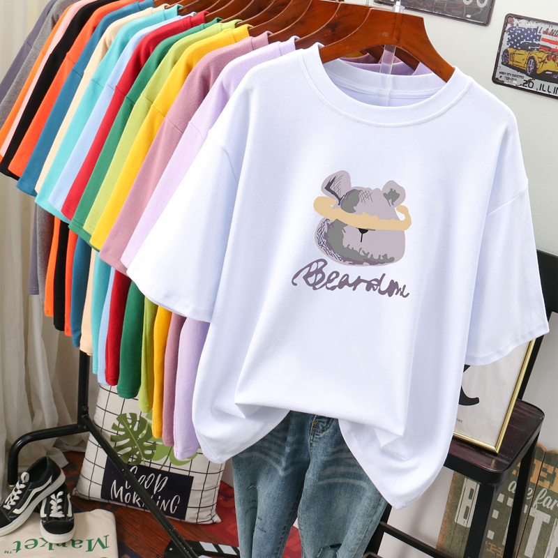 เสื้อยืดคอตตอน สกรีนลายน่ารัก มีหลากหลายสี ส่งฟรีทั่วไทย BY JIMIAO