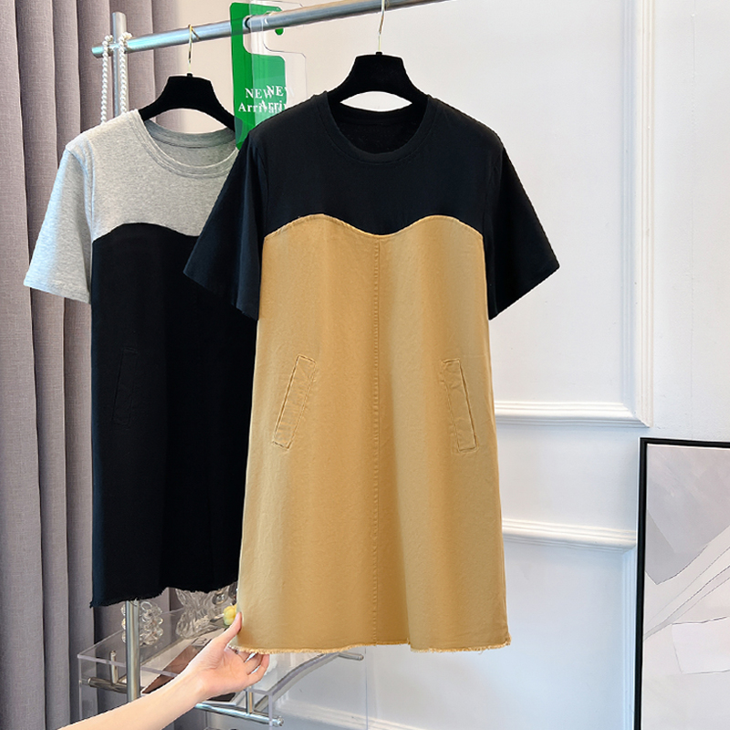 เดรสแขนสั้น มีไซส์ L-4XLอก 38-47 นิ้ว ใส่ได้ทั้งสาวหุ่นดีน่ารักจนถึงสาวอวบพลัสไซส์ จัดส่งฟรี! ทักแชทสั่งซื้อ