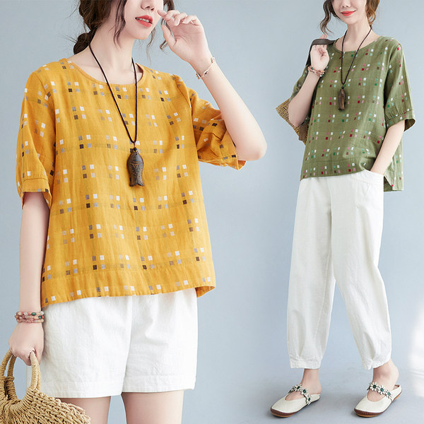 เสื้อยืดคนอ้วน สไตล์ญี่ปุ่น เสื้อยืดคนอ้วนผู้หญิง เสื้อทีเชิ้ตตัวใหญ่