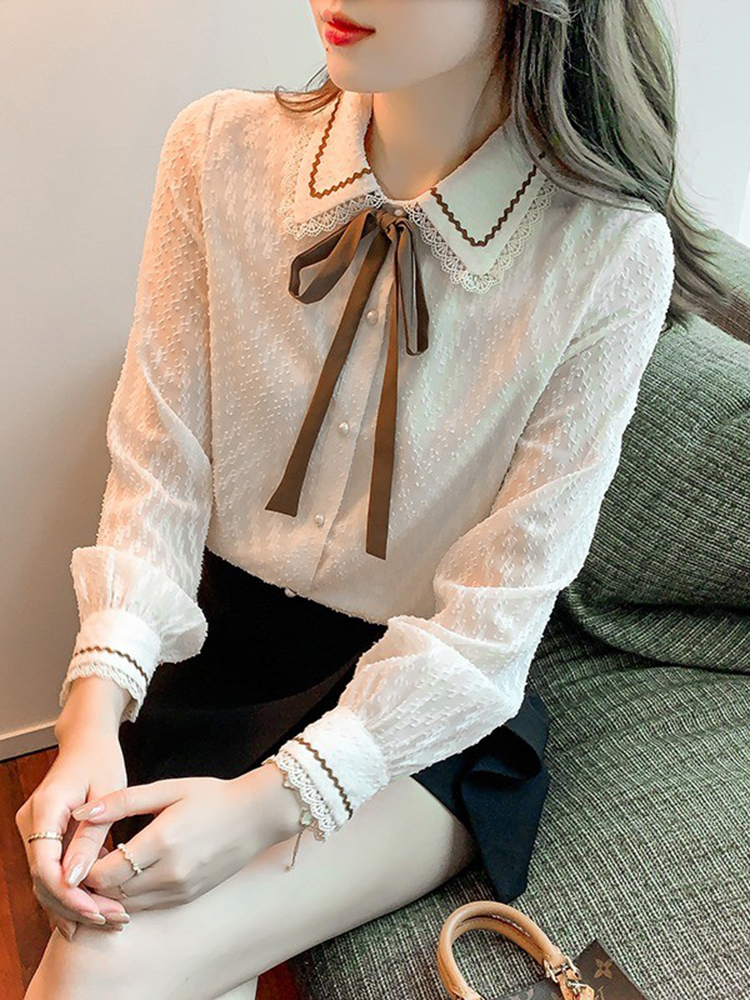 เสื้อลูกไม้ เสื้อเชิ้ตแขนยาว