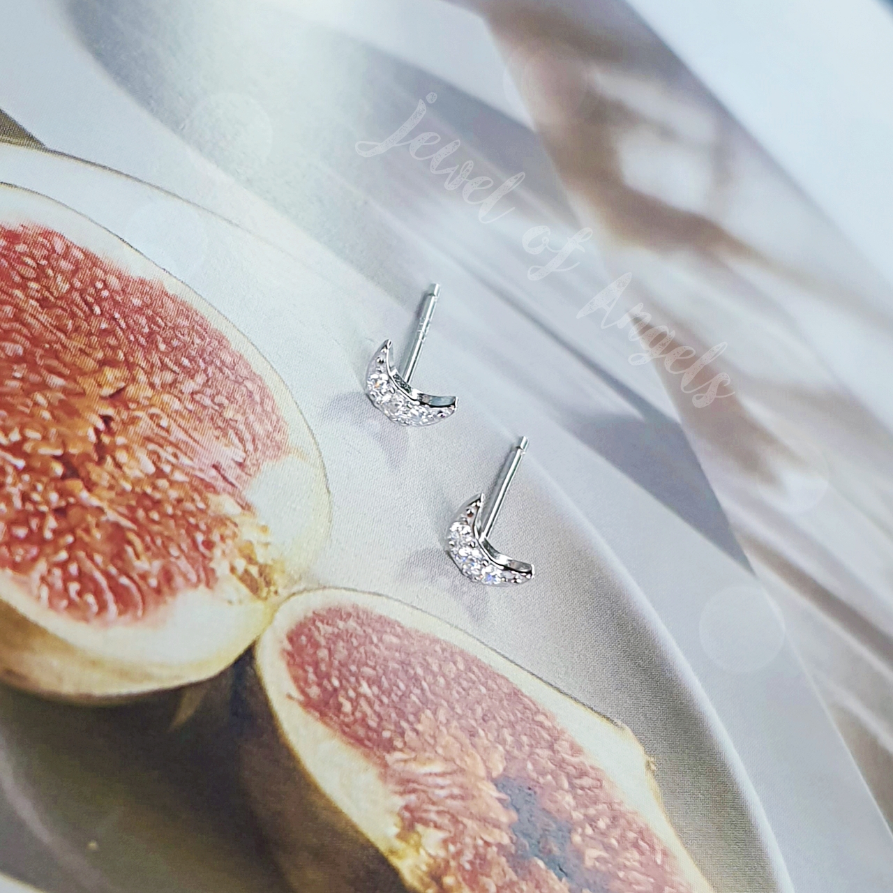 ต่างหูเงินแท้ S925 รุ่น Crescent พระจันทร์ เพชรCZ สีเงิน เงินแท้ทั้งชิ้น Silver925 ต่างหูน่ารัก ต่างหูผู้หญิง ตุ้มหูเงินแฟชั่น