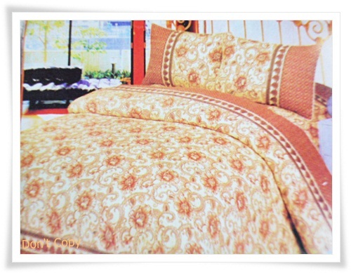 6 ฟุต 3 ชิ้น ชุดเครื่องนอน ผ้าปูที่นอน ลายดอกไม้สีน้ำตาล B101