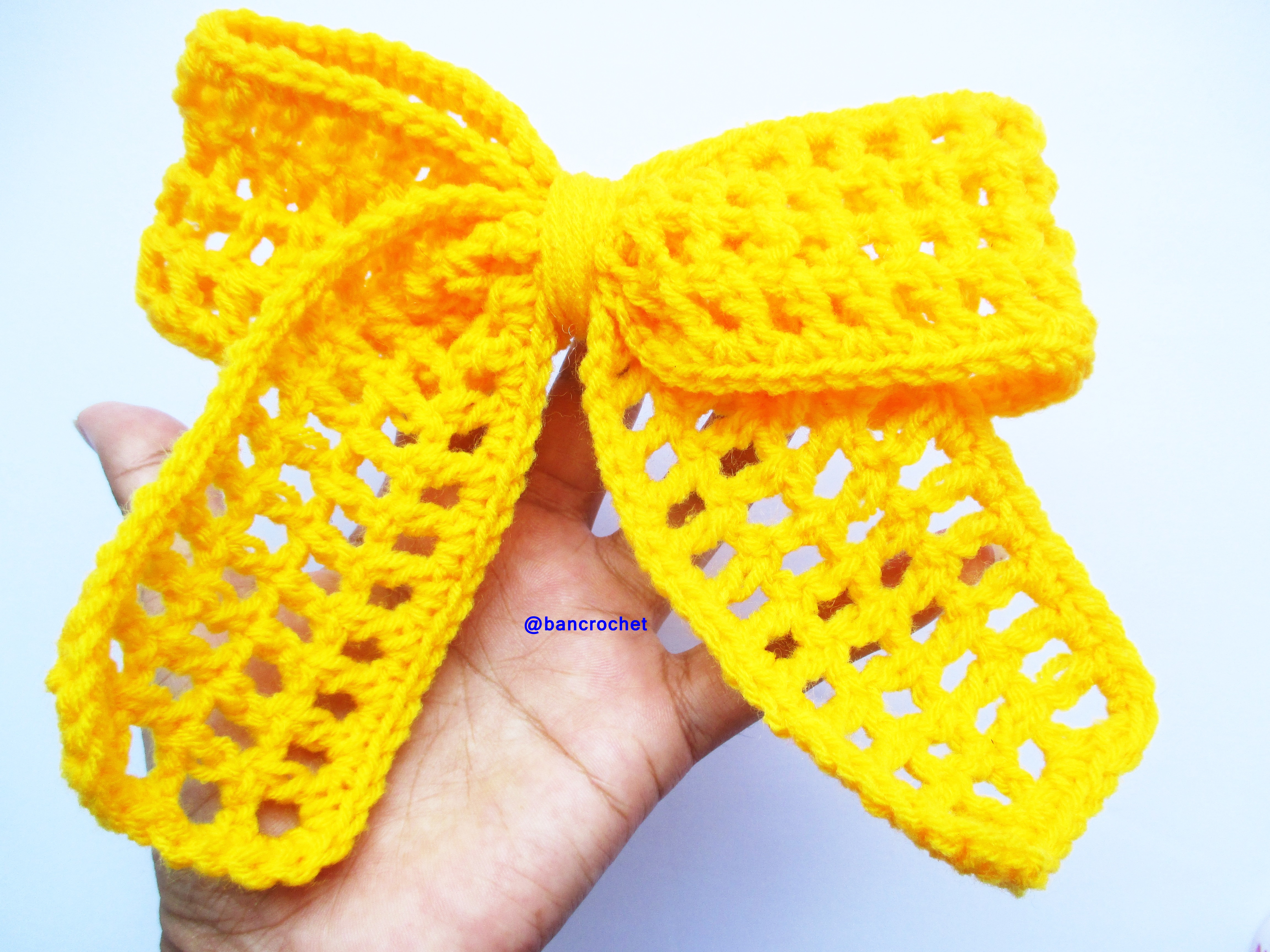 Bancrochet โบว์ถักโครเชต์ Crochet Bow หลากสี 3x5 นิ้ว