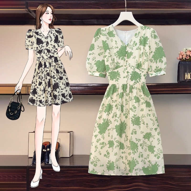 เดรสแขนสั้น มีไซส์ L-4XLอก 38-47 นิ้ว ใส่ได้ทั้งสาวหุ่นดีน่ารักจนถึงสาวอวบพลัสไซส์